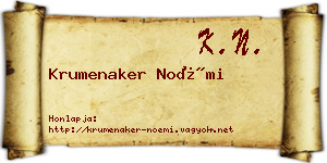 Krumenaker Noémi névjegykártya